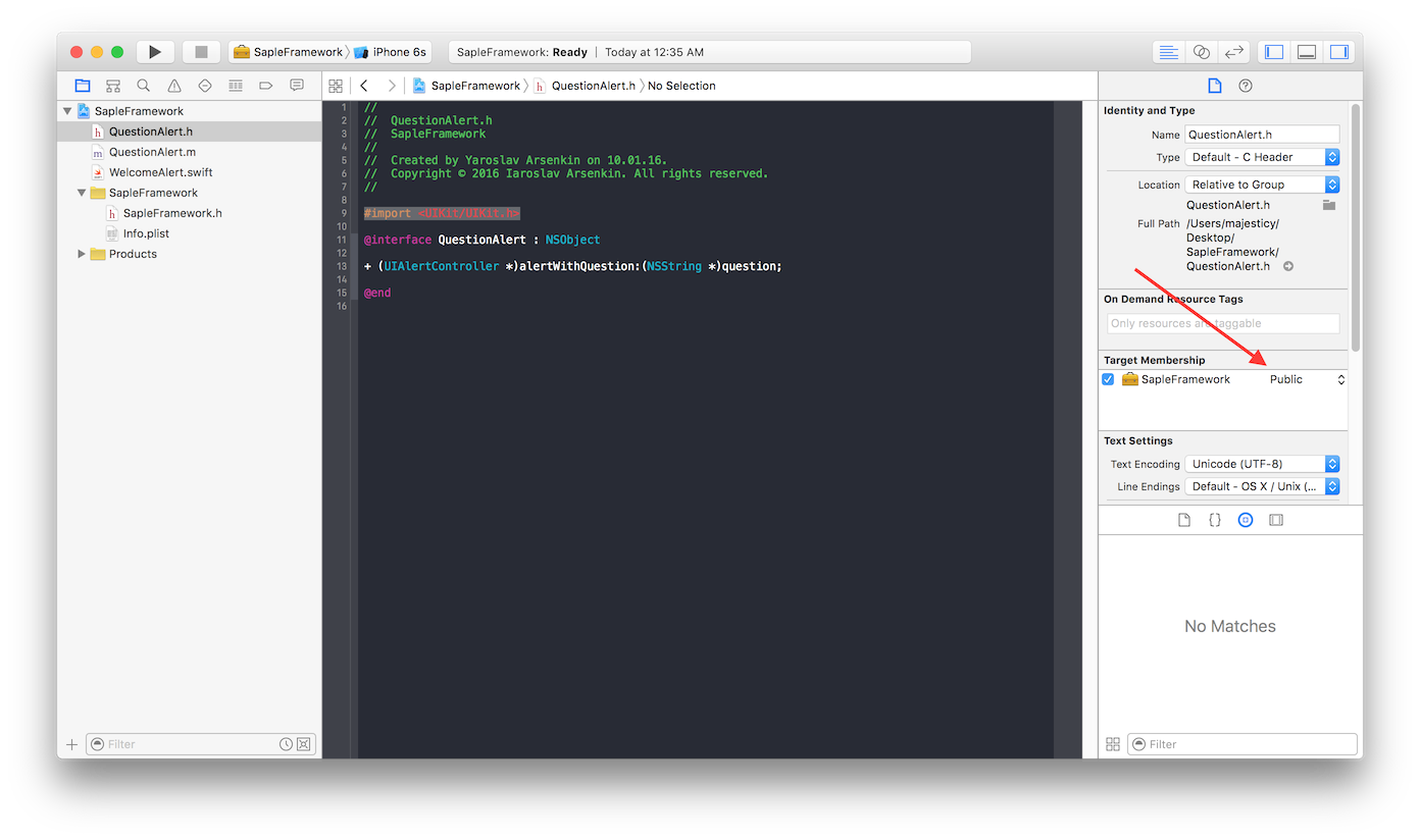 iOS universal framework - Target Memebership